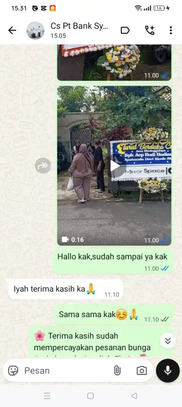 Testimonial Papan Bunga MURUNG RAYA