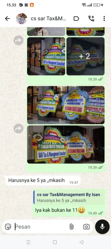Testimonial papan bunga MURUNG RAYA